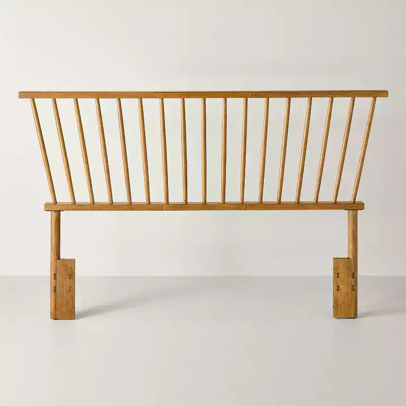 Testata Windsor vintage, in legno di gomma mordenzato e laccato con fusi, altezza regolabile