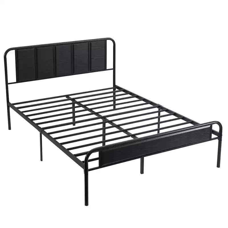 Struttura letto con testiera in legno industriale, piattaforma, capacità 300 kg